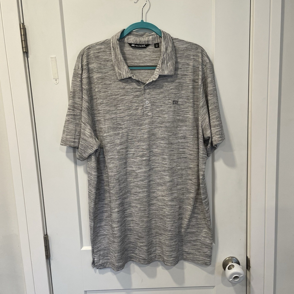Travis Mathew Shirt Mens XXL Golf Polo Flying Tortilla Grey Heather Short Sleeve